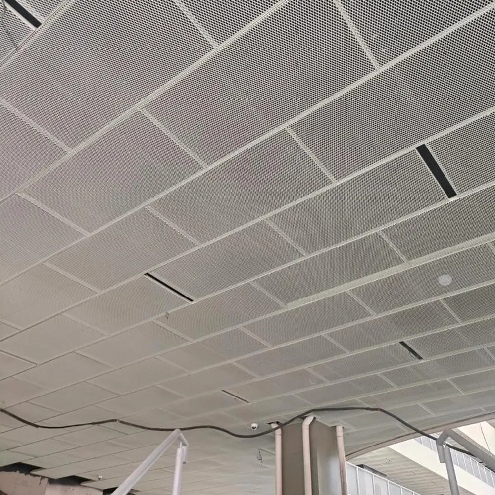Panel Langit-Langit Aluminium Berbentuk Persegi Datar dari Bahan Logam Ekspansi - Alum...
