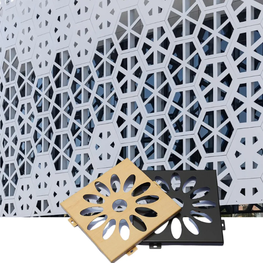 Hexagonal Hollow Carved Aluminium Facade Panel - Aluminium Extrusion Solid Panels - 佛山市偌木家居有限公司