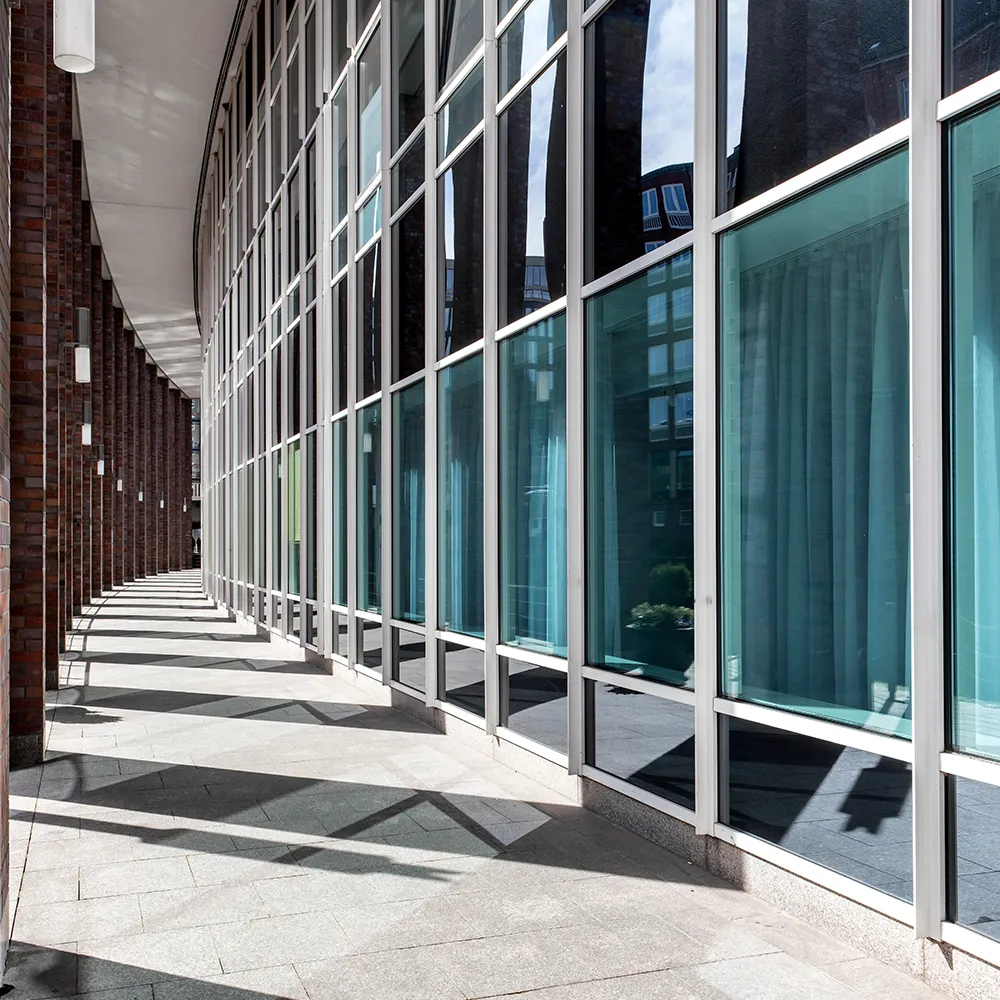 Aluminium Semi-Hidden Frame Curtain Wall Profile For Corridor Facade - Aluminium Extrusion Curtain Wall & Facade - 佛...